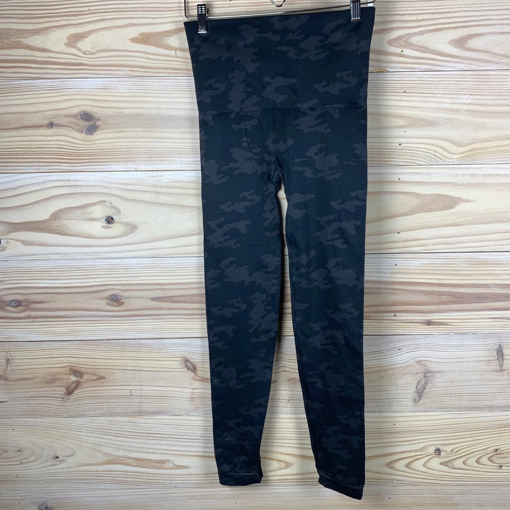 Spanx Leggings Womens XL Black Camo Look at Me Now Seamless High Rise